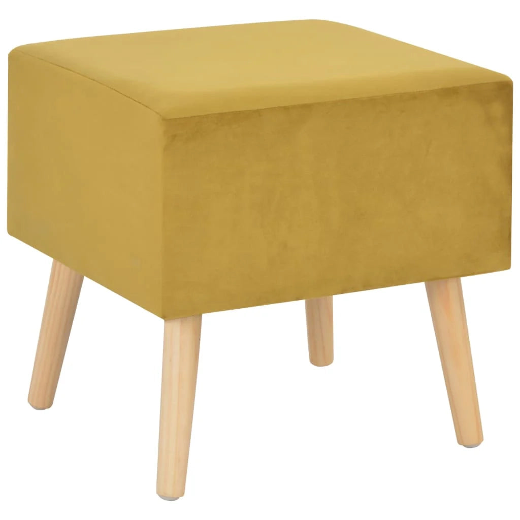Comodino comodino cassettiera mobili per camera da letto 2 pezzi 40x35x40 cm velluto senape 1402048