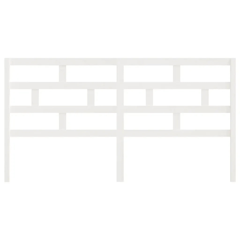 Testiera per Letto Bianca 206x4x100cm in Legno Massello di Pino 814215