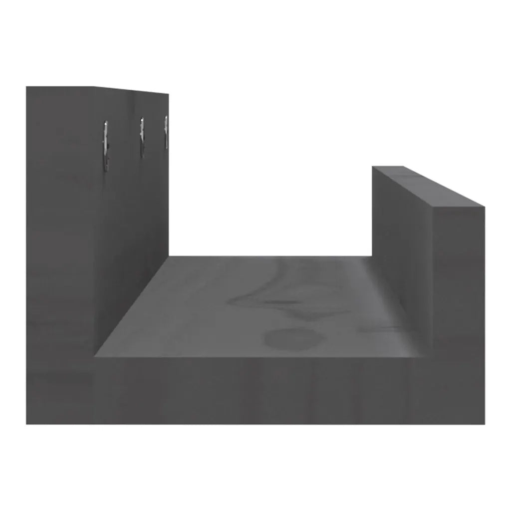 2 pz Mensole da Parete | Scaffali a Parete | Ripiano a parete Grigio 50x12x9cm Legno Massello di Pino