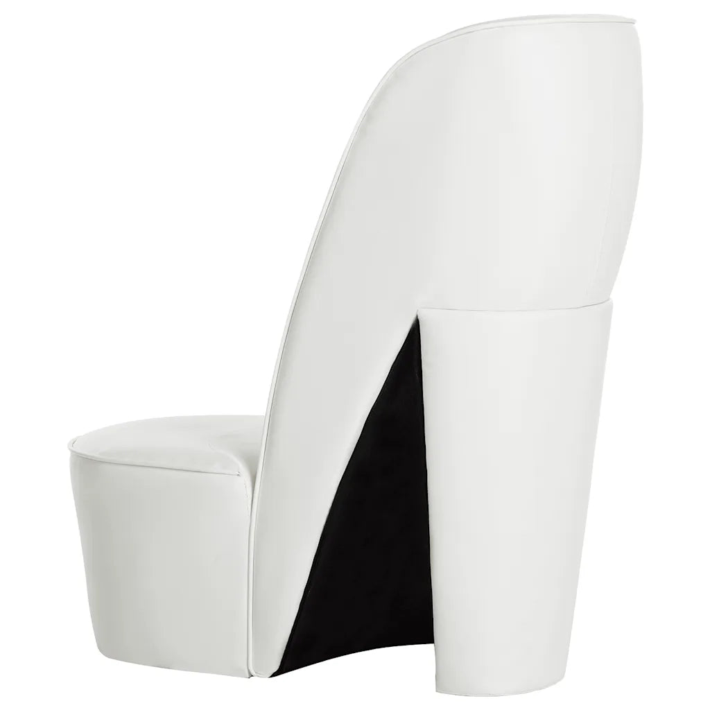 Poltrona a Forma di Scarpa con Tacco in Similpelle Bianca 248652