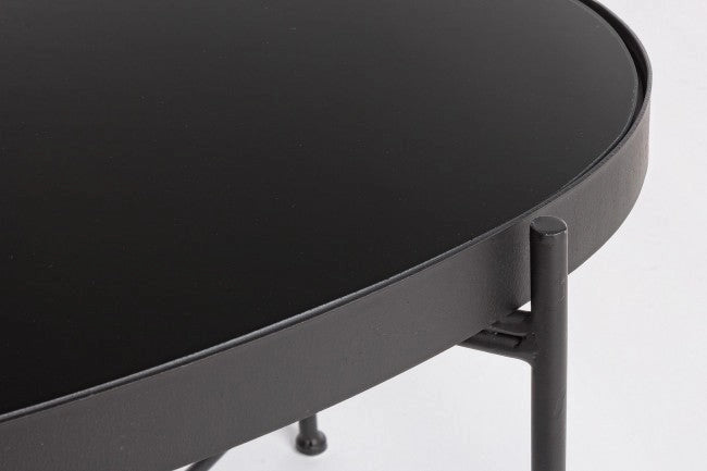 Tavolino Rashida Nero 70x46 in Metallo