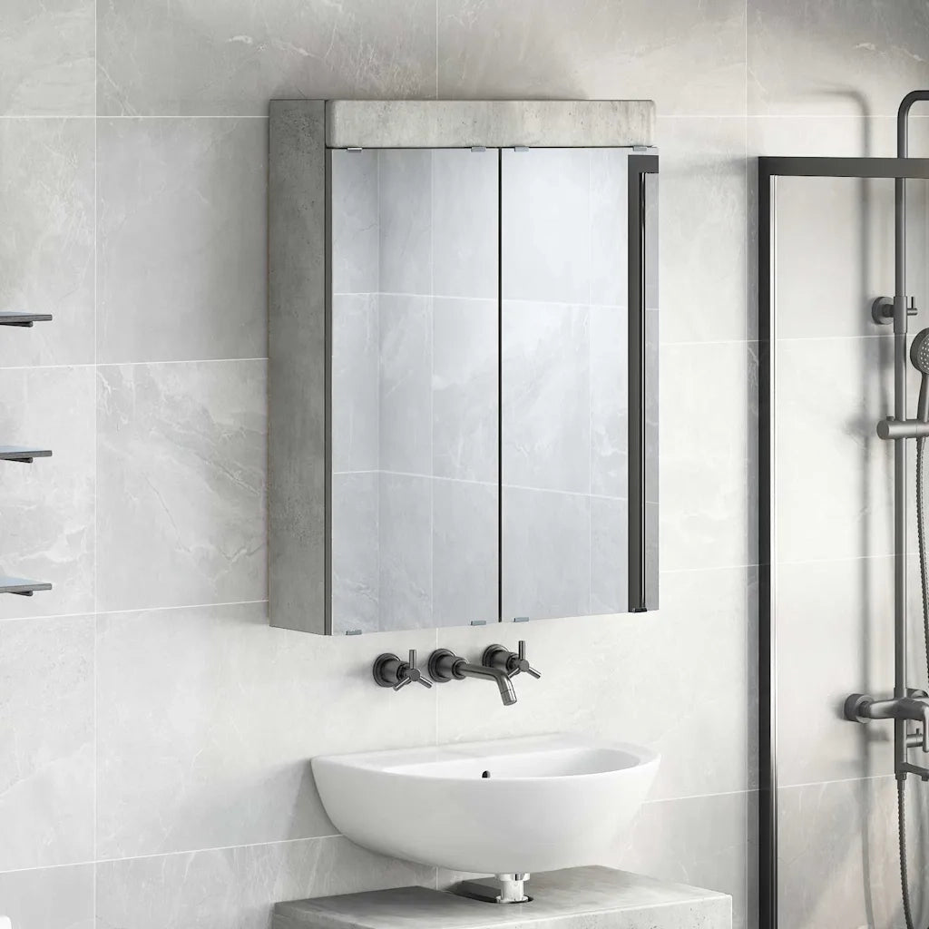 Mobiletto per specchio da bagno con porta TULUM Grigio cemento 880364