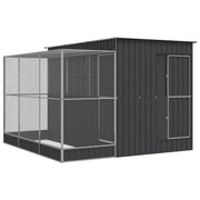 Voliera a gabbia con estensione in argento 290 x 303 x 216 cm acciaio argento 02_0045652