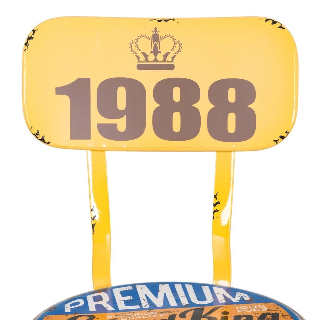 Sgabello in metallo giallo 46x100x40h cm
