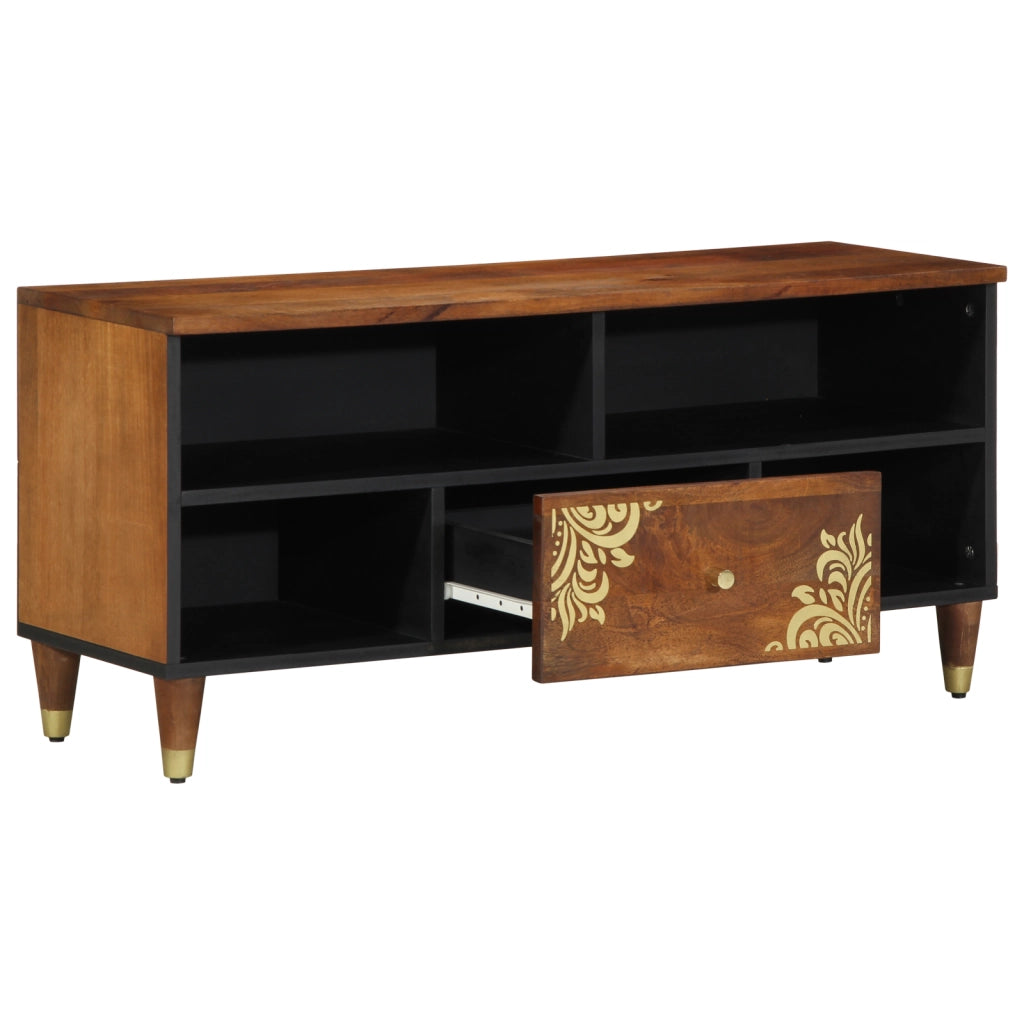 Mobile TV 100x33x46 cm in legno massello di mango