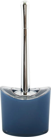 Spazzola per il water in astuccio Aveiro - PS - materiale PS/rvs - colore blu scuro/argento - 37 x 14 cm