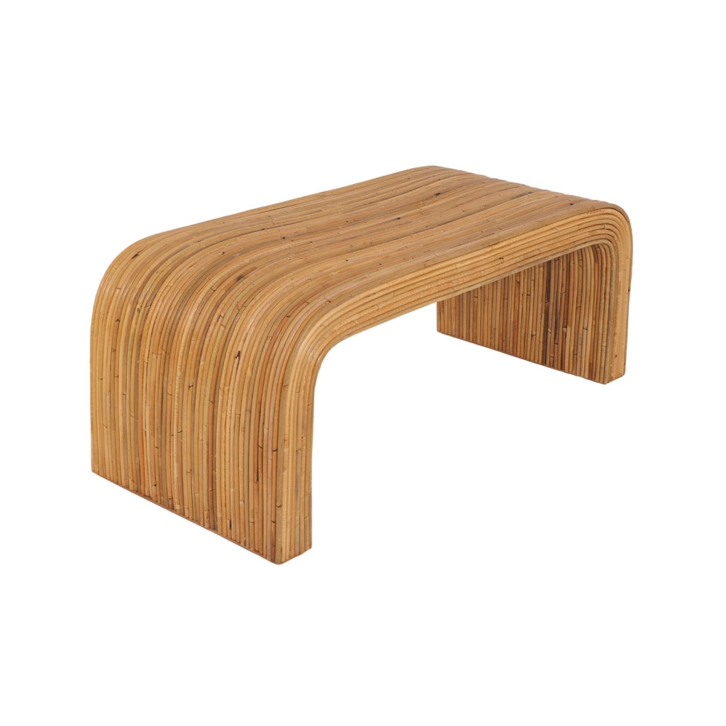 Panca, fine letto in rattan naturale, 100cm, marrone naturale
