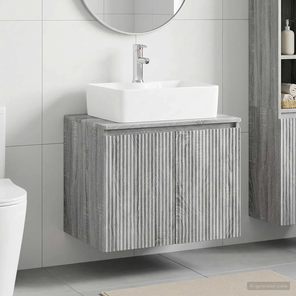 Set di mobili per il bagno Sonoma grigio Legno ingegnerizzato 3404326