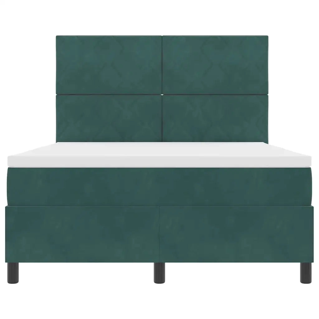 Letto a molle con materasso Verde Scuro 160 x 200 cm Velluto 3339911