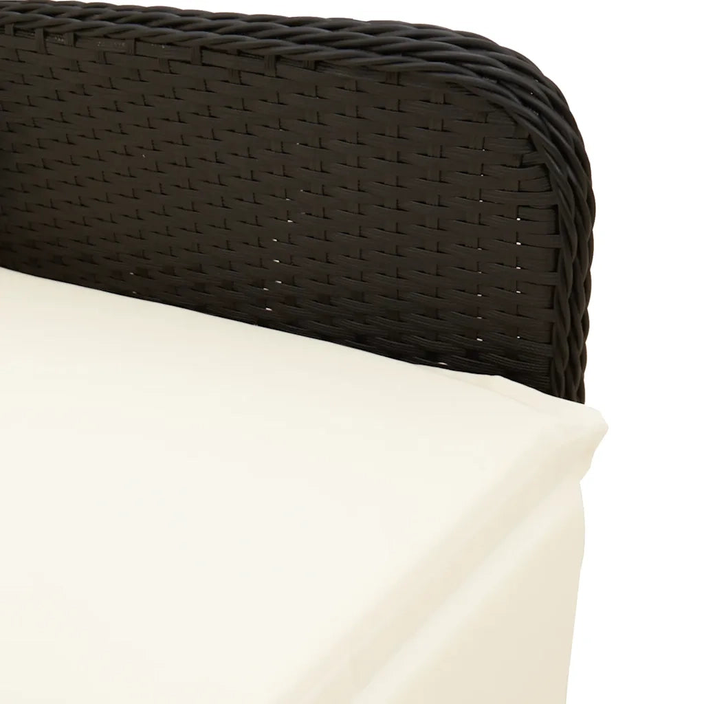 Set da Bistrò da Giardino 7 pz con Cuscini Nero in Polyrattan 3276980