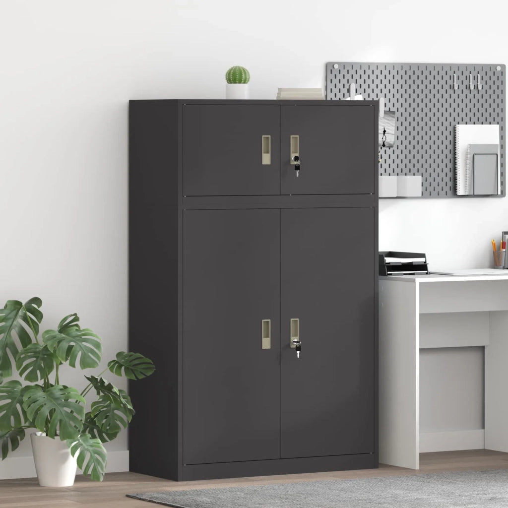 Armadio 2 pz Nero 90 x 40 x 145 cm Acciaio Bloccabile 3438645