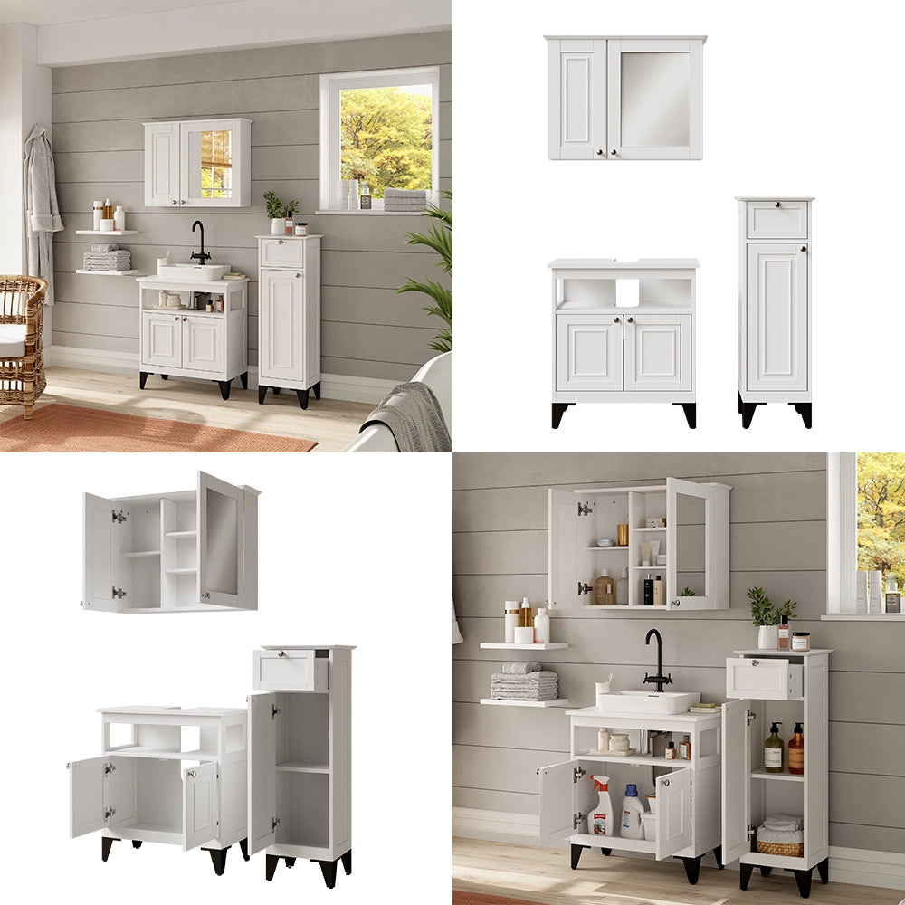 Vicco Set di mobili da bagno Bianco 3 parti