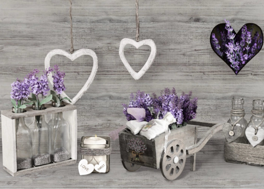 Tappeto Passatoia Cucina Antiscivolo Sottolavello Lavanda Cuor Carretto Grigio - 50x500 - Grigio
