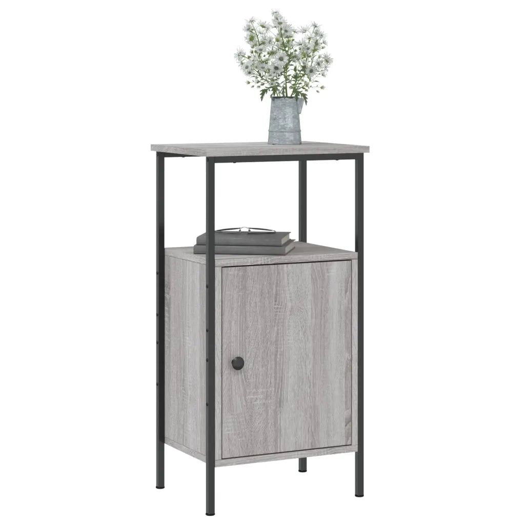 Comodino Grigio Sonoma 41x31x80 cm in Legno Multistrato 825929