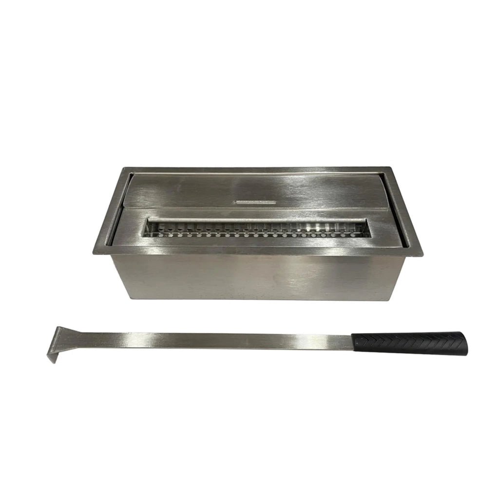 Bruciatore a bioetanolo per camino 1,5 L, in acciaio inox 30x12,5xH8,5 cm