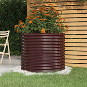 Vaso Giardino Acciaio Zincato 80x80x68 cm Marrone 318860