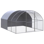 Pollaio/recinto/gabbia per polli da esterno 3 x 4 x 2 m acciaio zincato argento 02_0044012