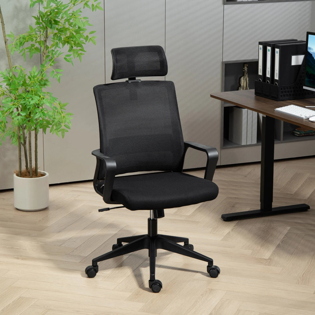 Sedia da Ufficio Regolabile con Poggiatesta ¨C Minimal ¨C Nero