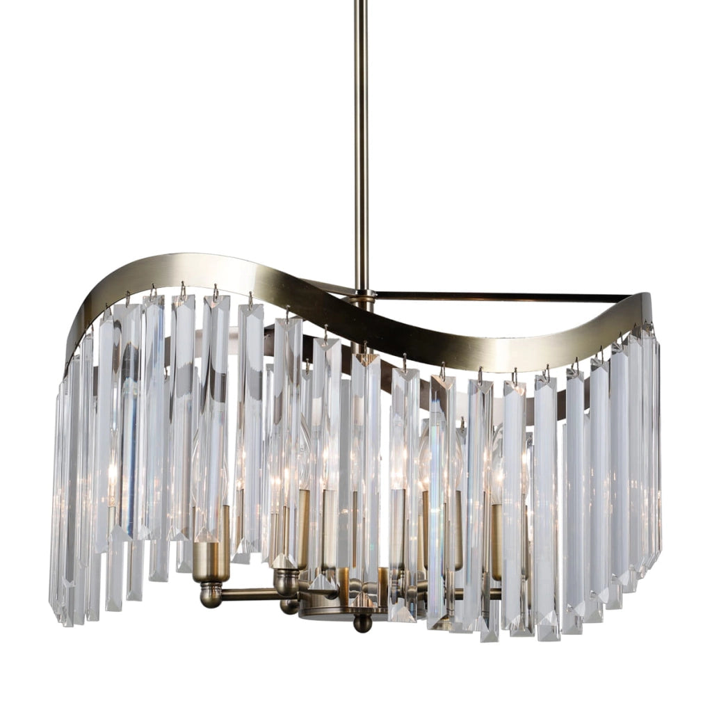 Lampadario Italux Sabriga bronzo antico cristallo 6xE14