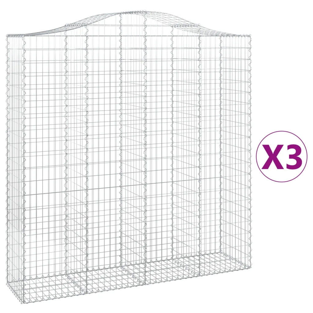 Cesti Gabbioni ad Arco 3 pz 200x50x200/220 cm Ferro Zincato