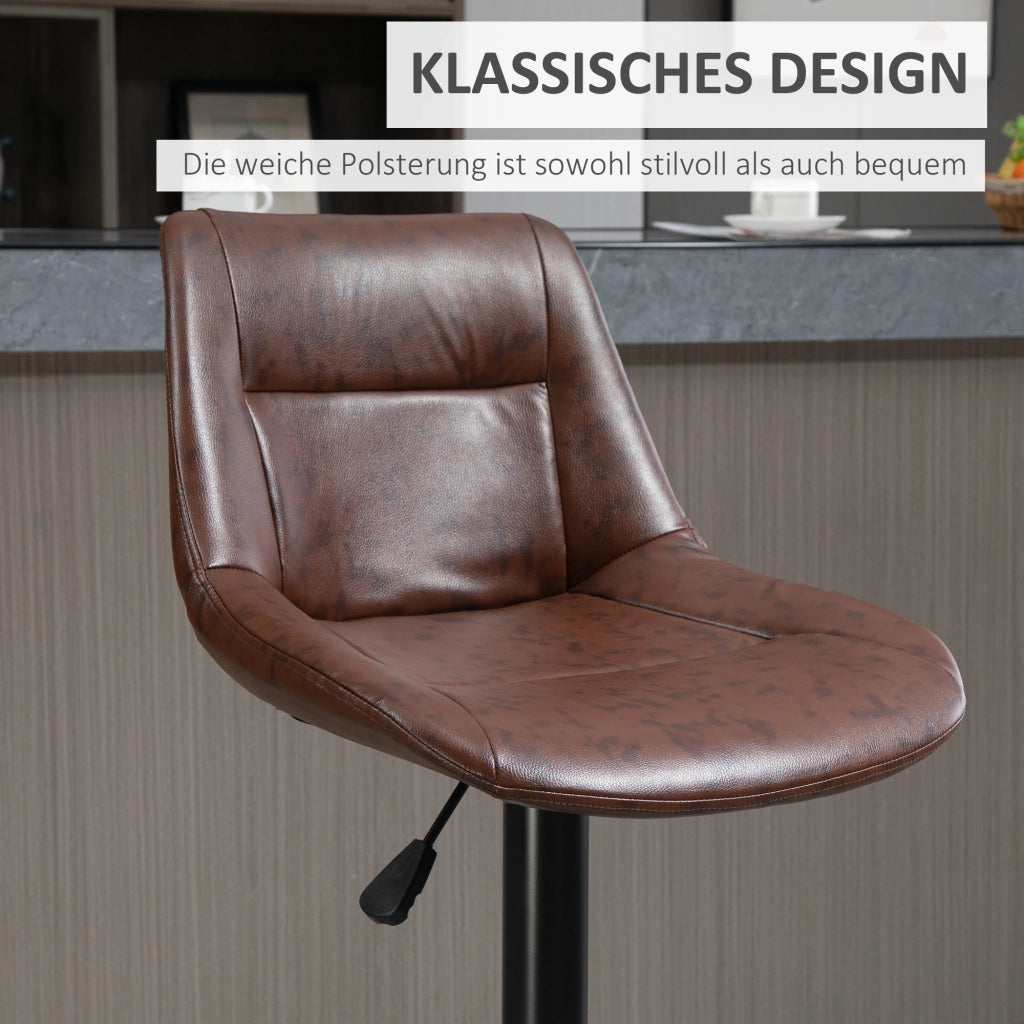 Set di 2 sgabelli da bar regolabili in altezza con poggiapiedi ¨C zephmum ¨C nero e marrone 46.5x50x108 cm