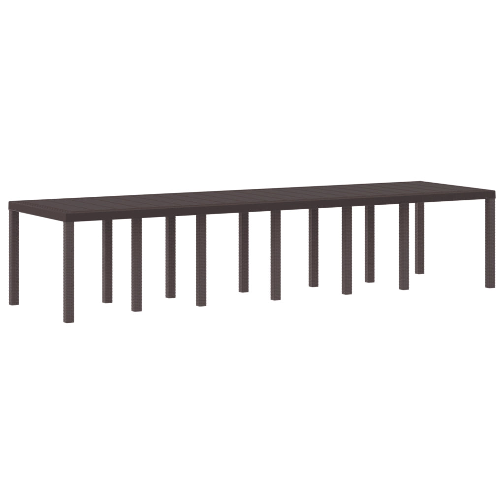 Set da Pranzo Giardino 15 Pezzi con Cuscini Marrone Polyrattan