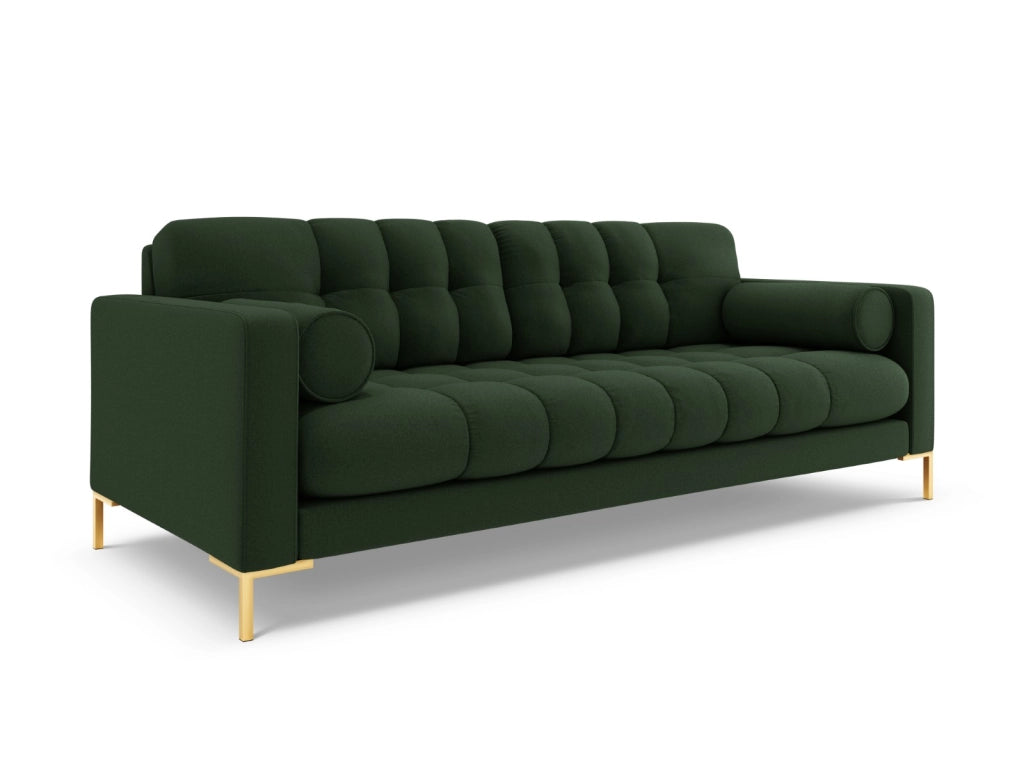 Cosmopolitan Design - Divano "Bali" 4 posti in tessuto strutturato verde scuro 