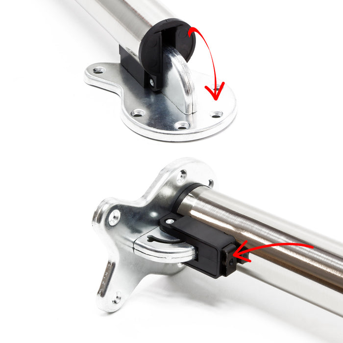 Set 4 gambe per tavolo regolabili in altezza 70-110 cm nichel Piedi per mobili