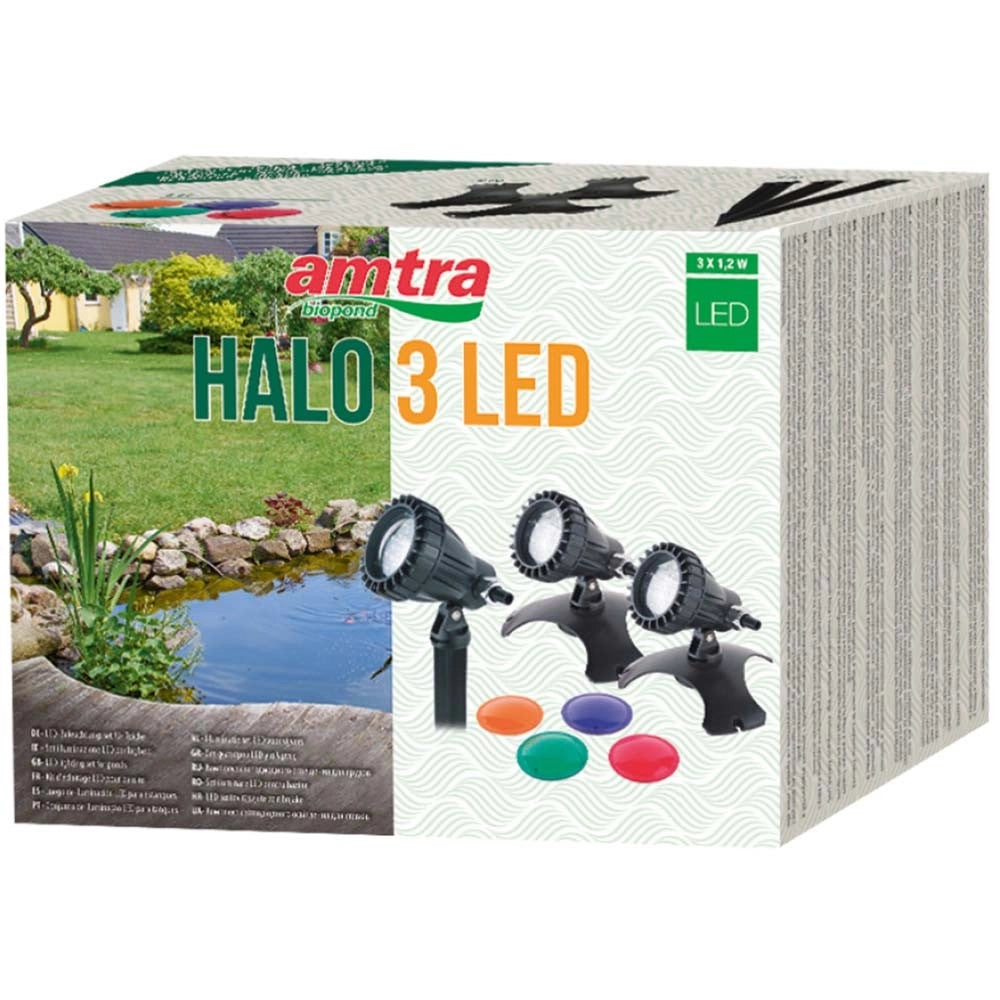 Amtra Pond Halo 3 LED - set di faretti per l'illuminazione di laghetti e fontane