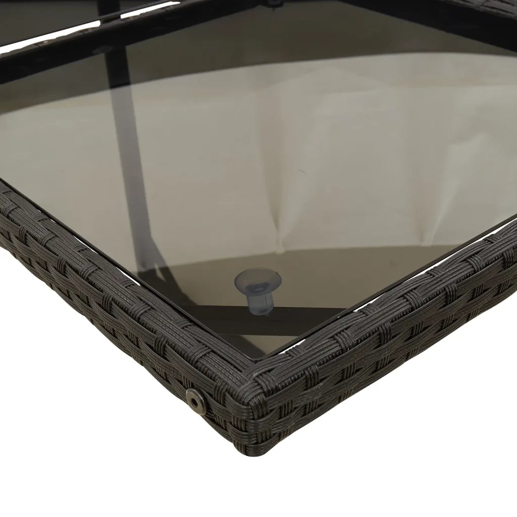 Set da Pranzo da Giardino 5 pz Nero con Cuscini in Polyrattan 3277842