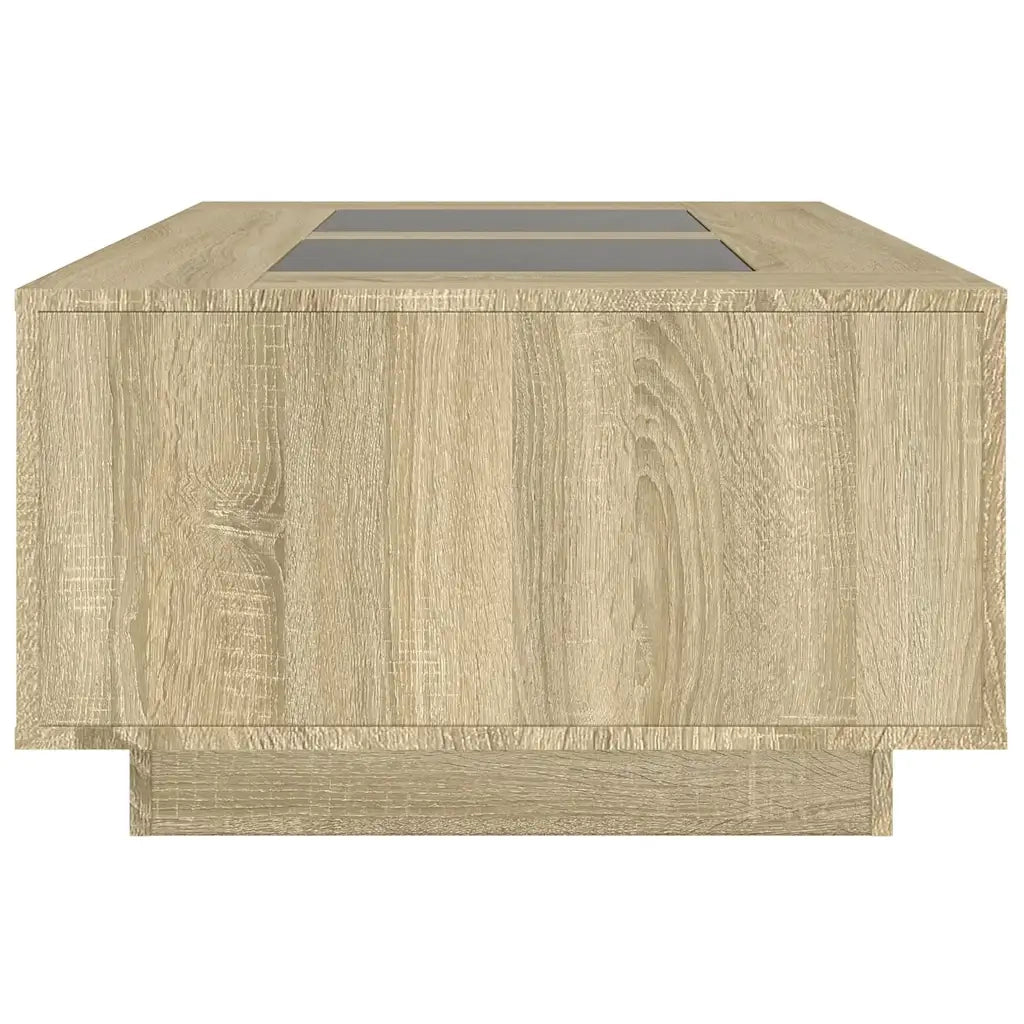 Tavolino da Salotto con LED Infinity Rovere Sonoma 116x69x40 cm