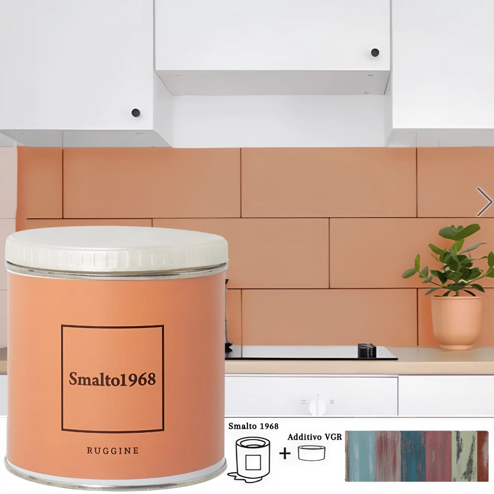 Smalto1968 base acqua vgr piastrelle ceramiche supporti difficili l 0.5 *** colore- ruggine, confezione 1