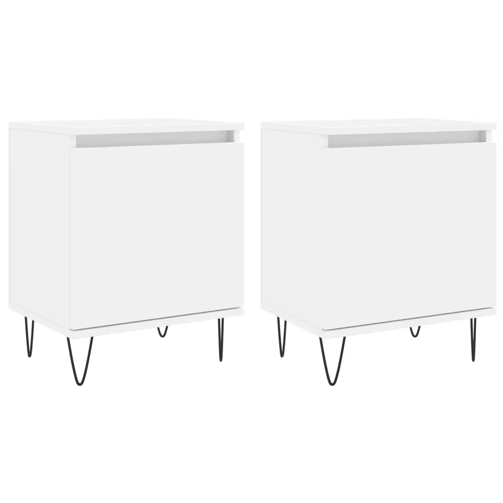 Comodini 2 pz Bianchi 40x30x50 cm in Legno Multistratocod mxl 127243