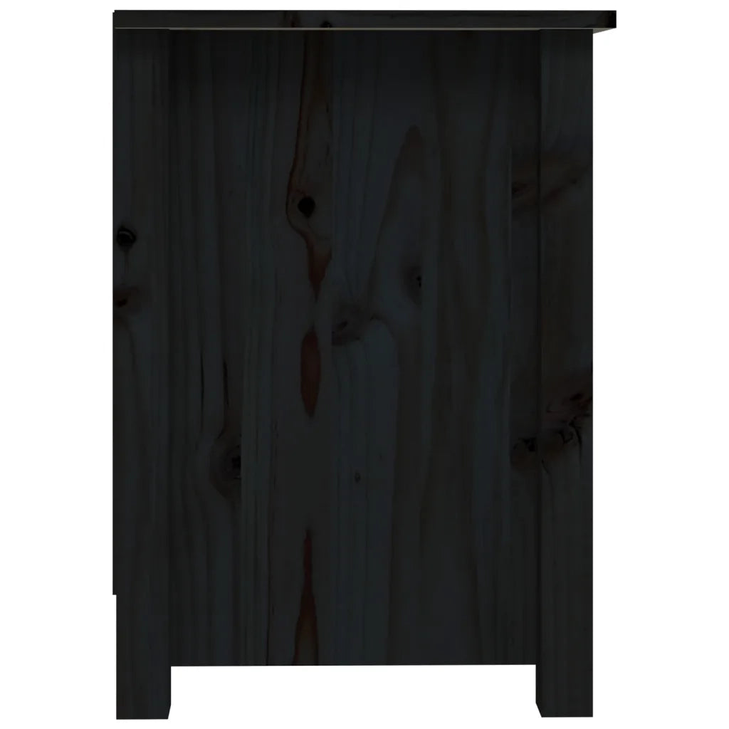 Mobile Porta TV Nero 103x36,5x52 cm in Legno Massello di Pino 814573