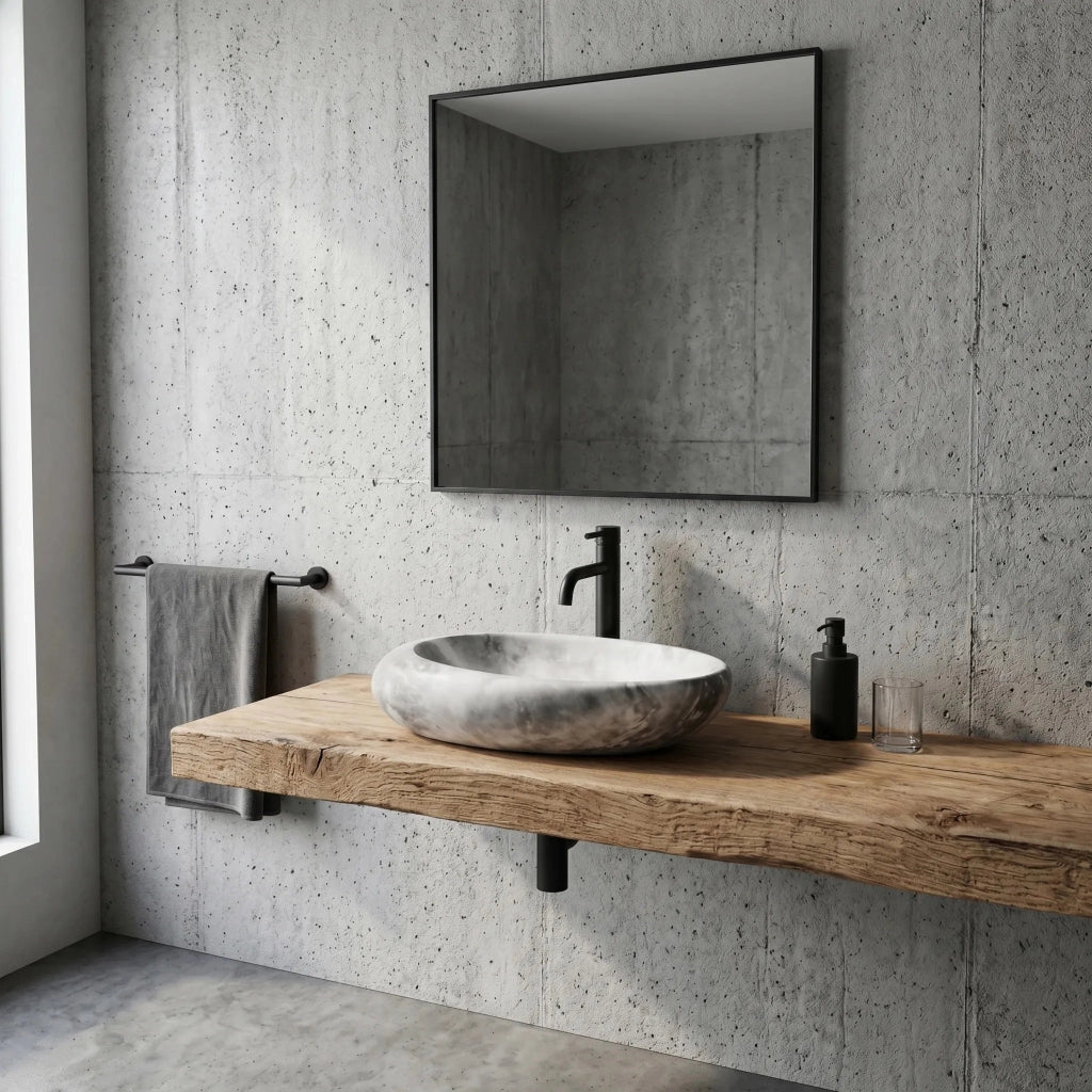 Lavabo Da Appoggio Rea Roxy C Stone L. Grey