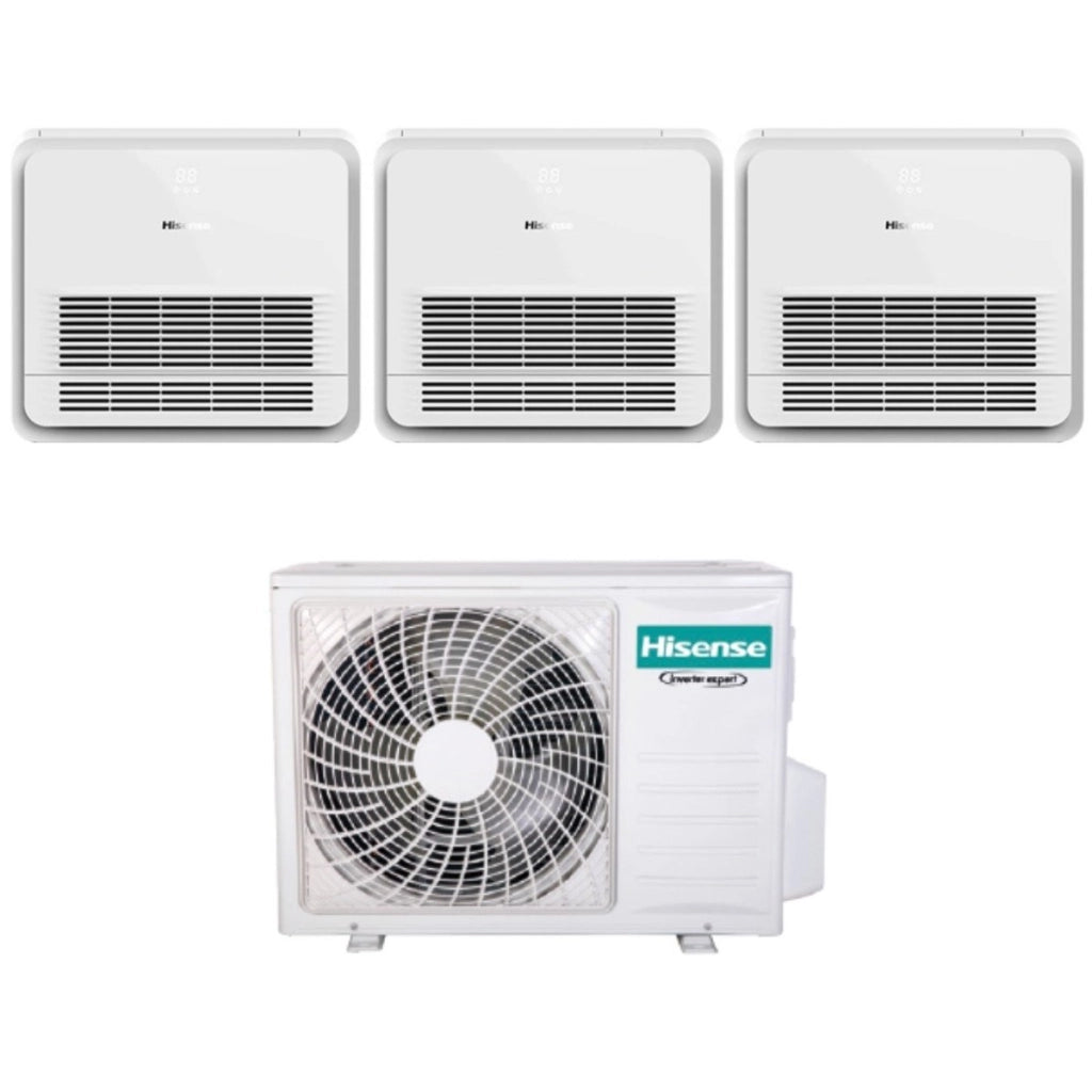 Climatizzatore Condizionatore Hisense Trial Split Console 12+12+12 con 3AMW72U4RJC R-32 Wi-Fi Optional Con Telecomando di Serie 12000+12000+12000