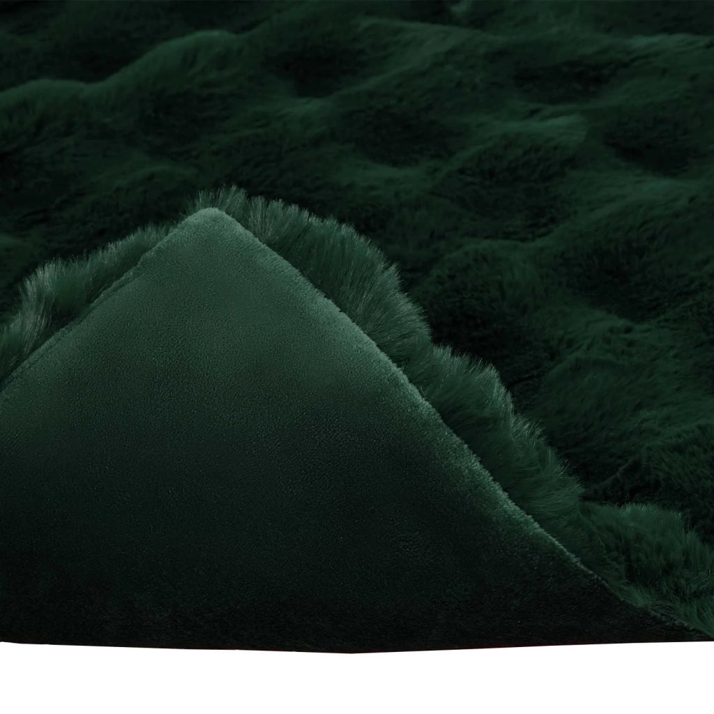Coperta antiscivolo in sintetica di coniglio Olite Verde Scuro