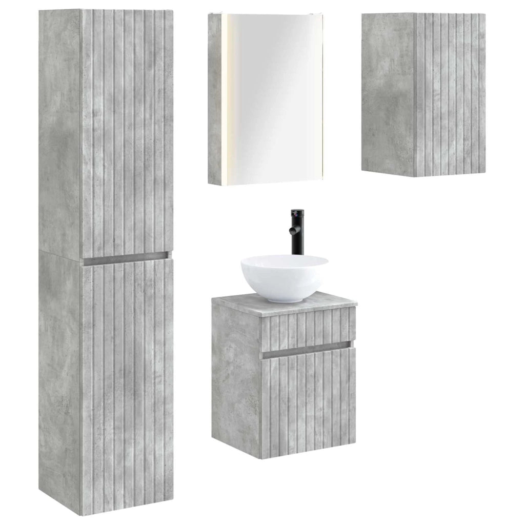 Set di Armadi da Bagno 5 pcs Grigio Cemento 43 x 11,5 x 60,5 cm 3407354