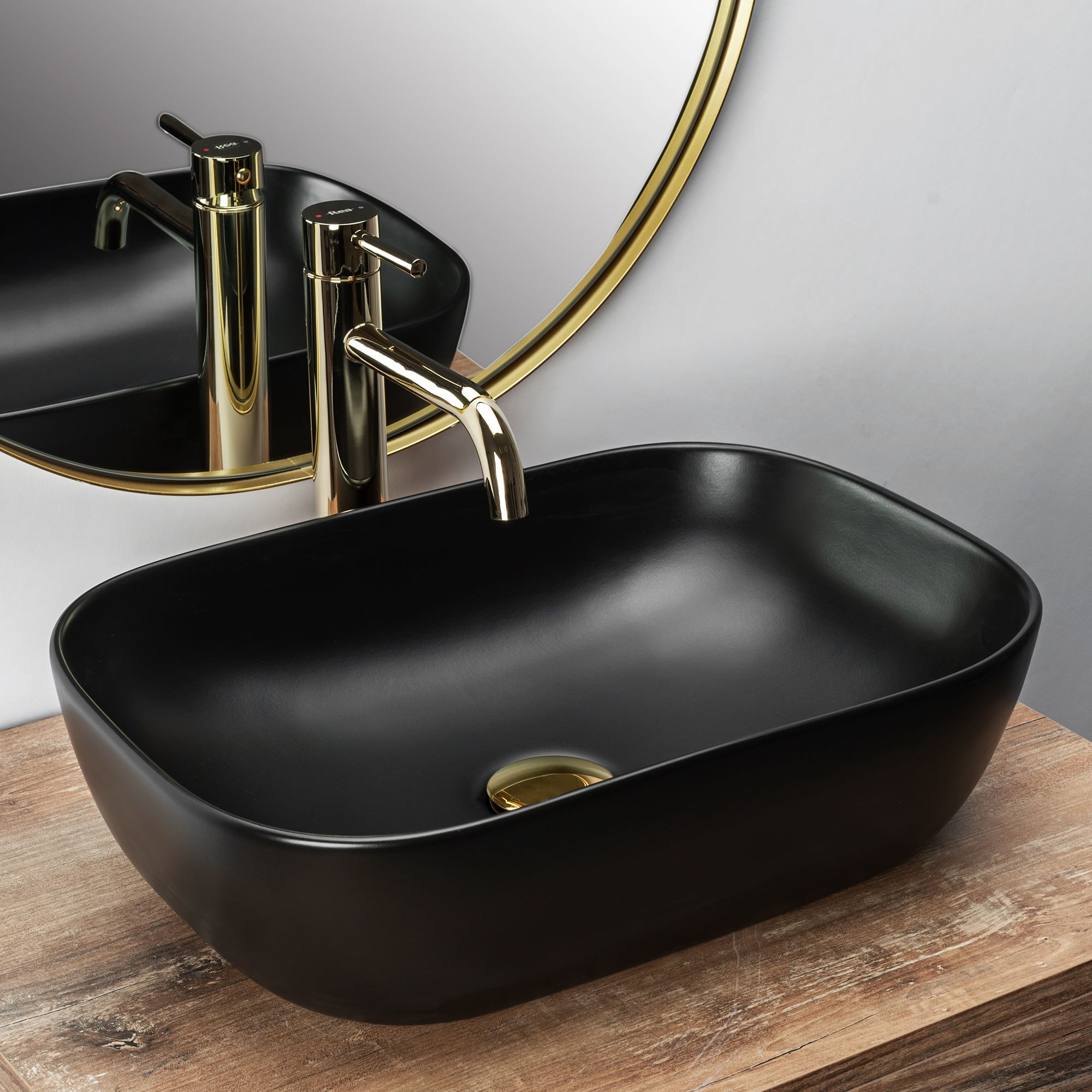 Lavabo Da Appoggio Rea Belinda Black Mat
