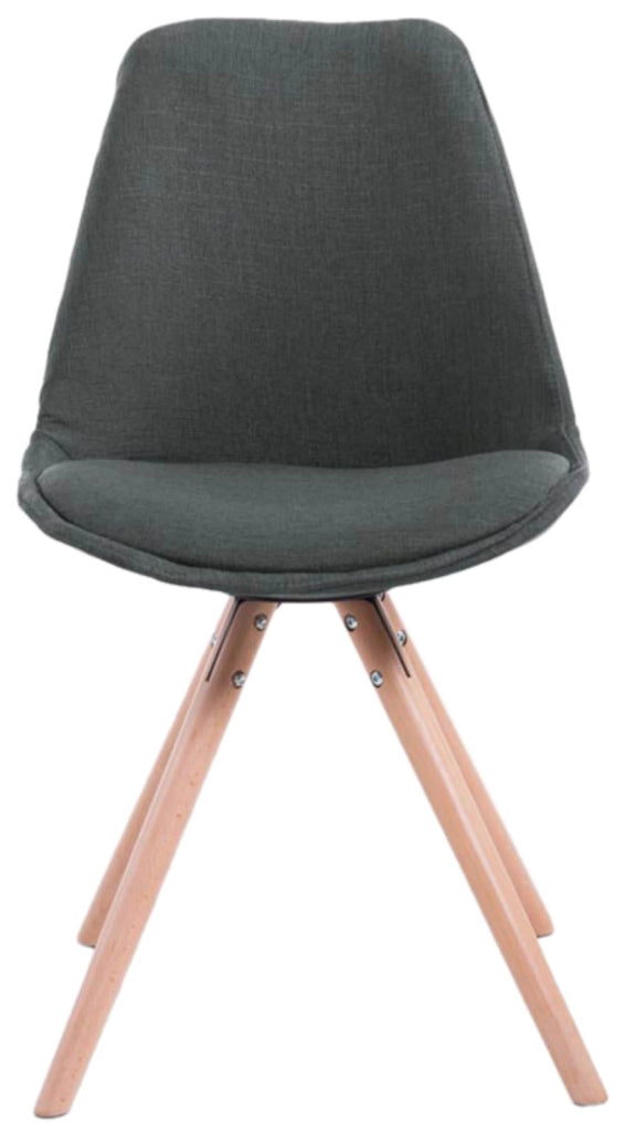 Set di 4 sedie per visitatori Toulouse Fabric Round grigio scuro,natura