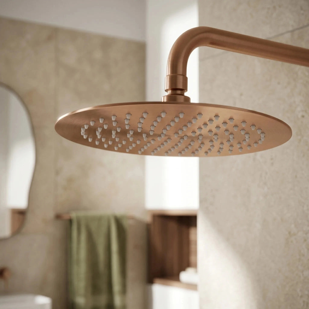 Soffione Doccia Rotondo Rea Js-p014brg 25cm Brush Copper
