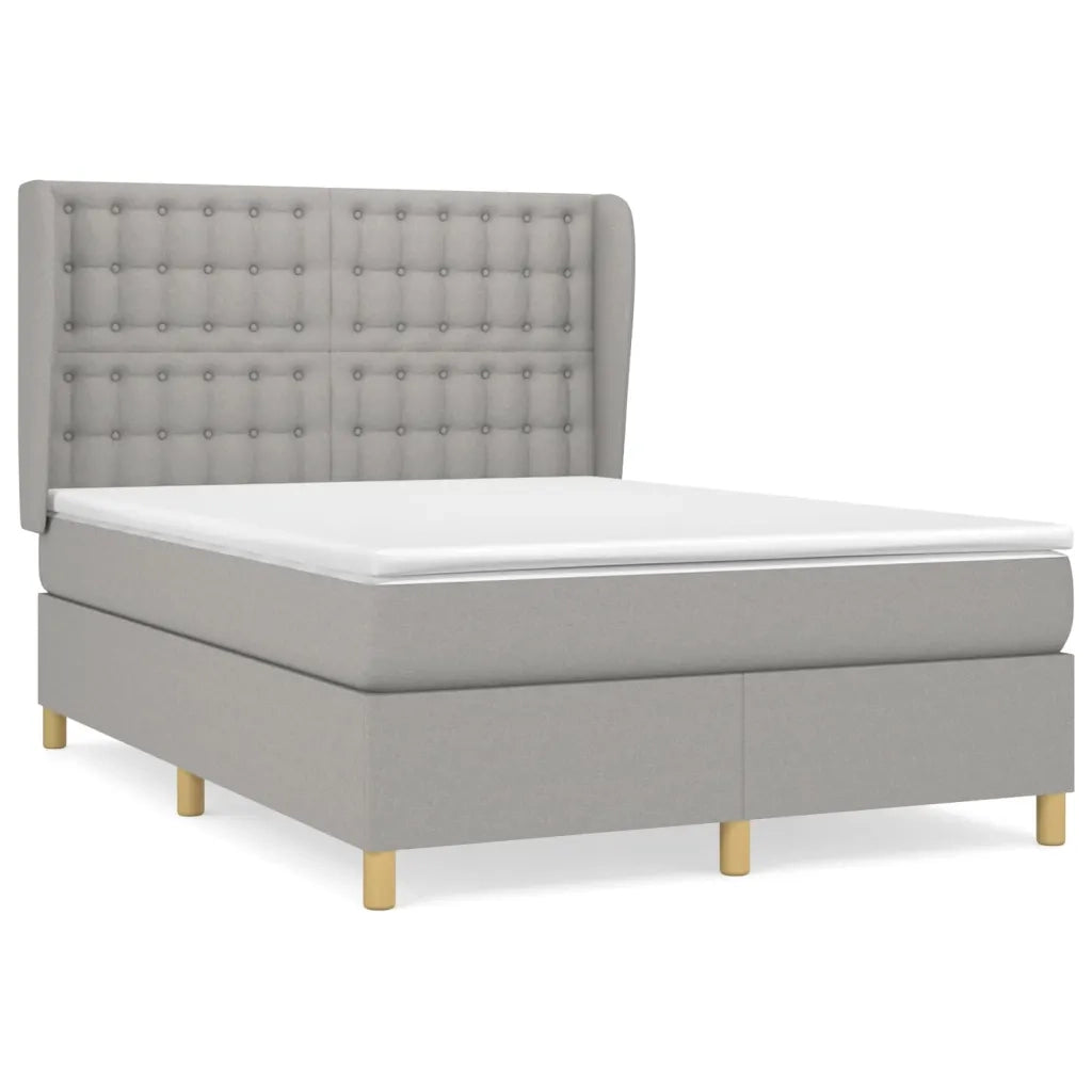 Giroletto a Molle con Materasso Grigio Chiaro 140x200cm Tessutocod mxl 122166