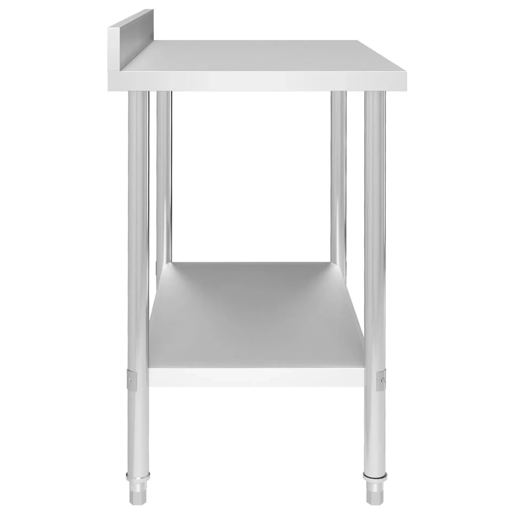 Tavolo da lavoro da cucina con alzatina 100 x 60 x 93 cm acciaio inox 02_0001907