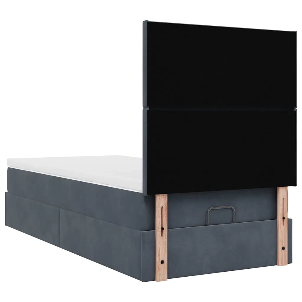 Struttura Letto Pouf con Materassi 90x200 cm in Velluto 3313374