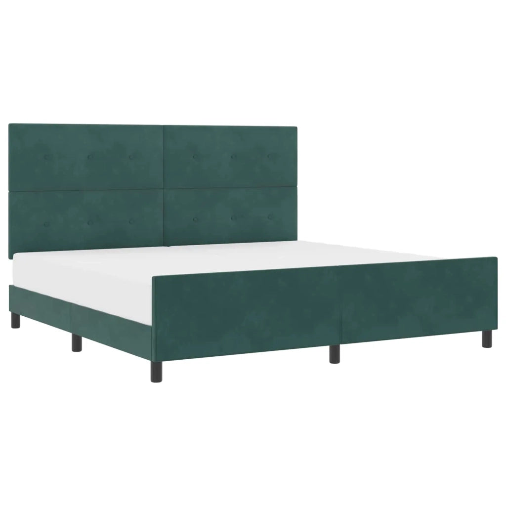 Letto a molle con testiera Verde Scuro 200 x 200 cm Velluto 3344966