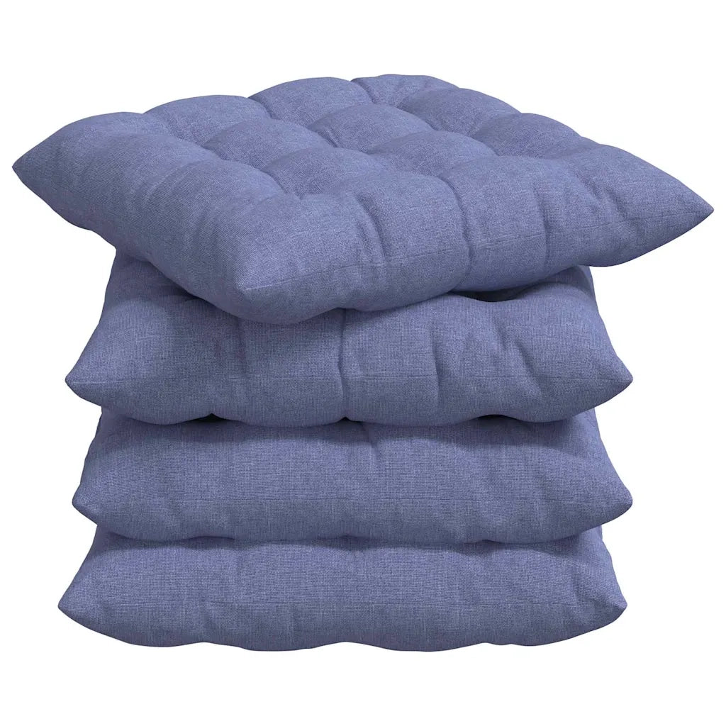 Cuscini per Seduta 4 pcs Blu jeans 40 x 40 x 6 cm Tessuto