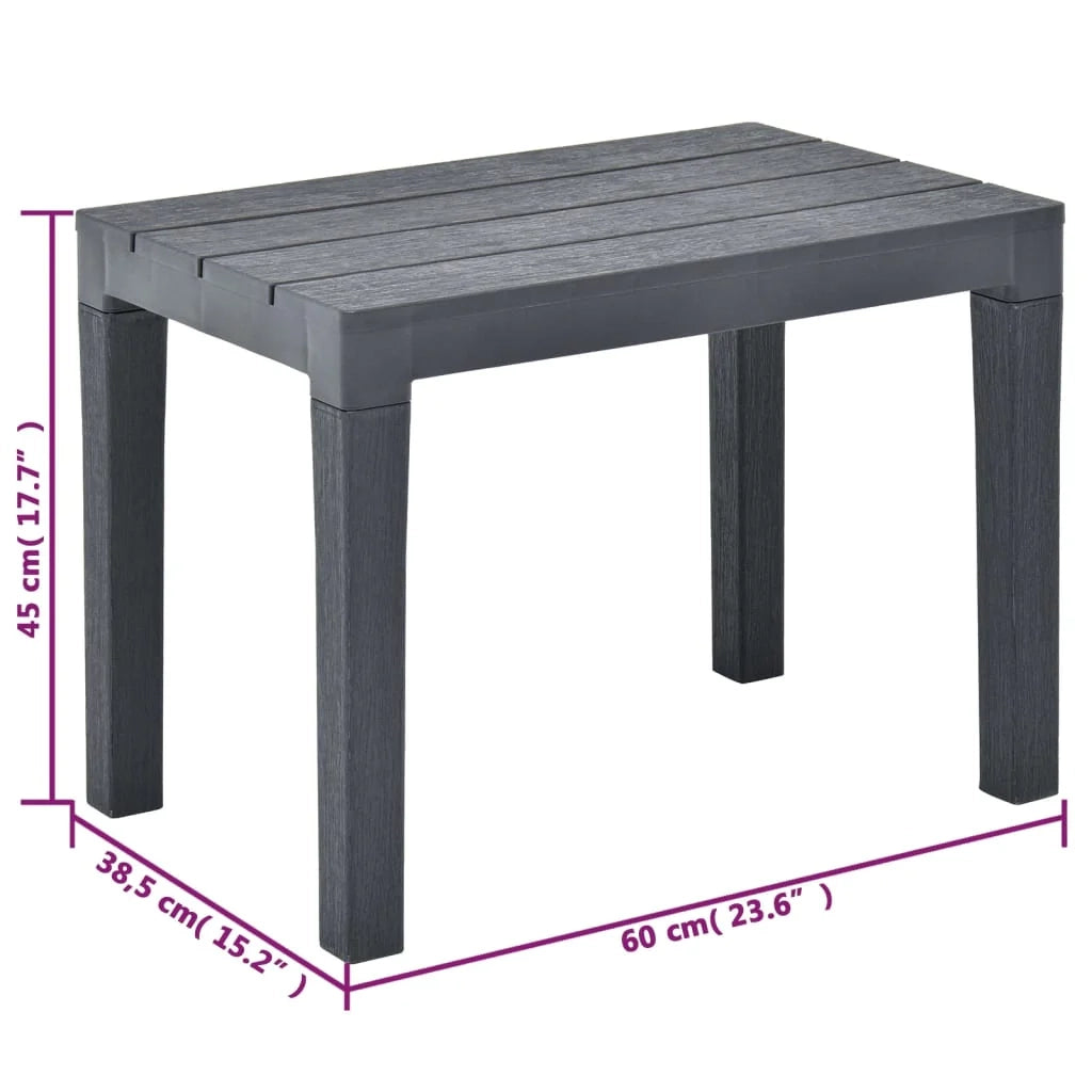 Panca da giardino mobili da esterno per patio terrazze da giardino 2 pezzi plastica antracite 02_0011849