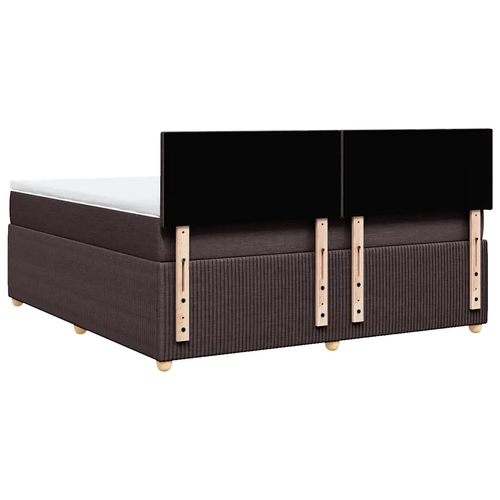 Giroletto a Molle con Materasso Marrone Scuro 180x200cm Tessuto 3289831