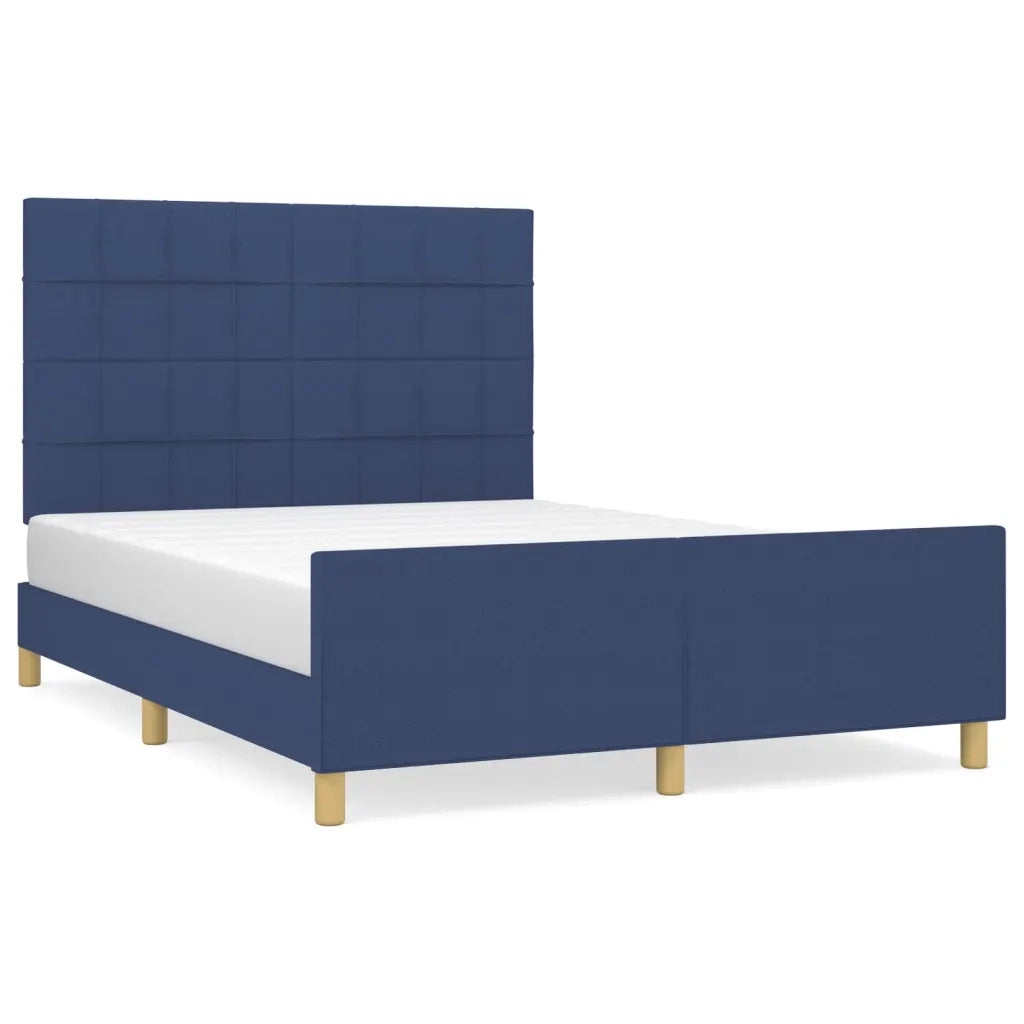 Giroletto senza Materasso-Struttura Letto Blu 140x190 cm in Tessuto 425685