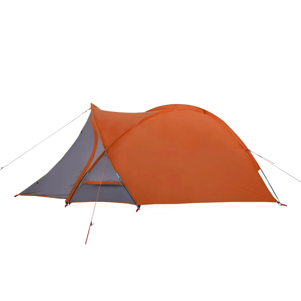Tenda da Campeggio a Cupola 2 Persone-Tenda per Escursionismo Grigio e Arancione 935005